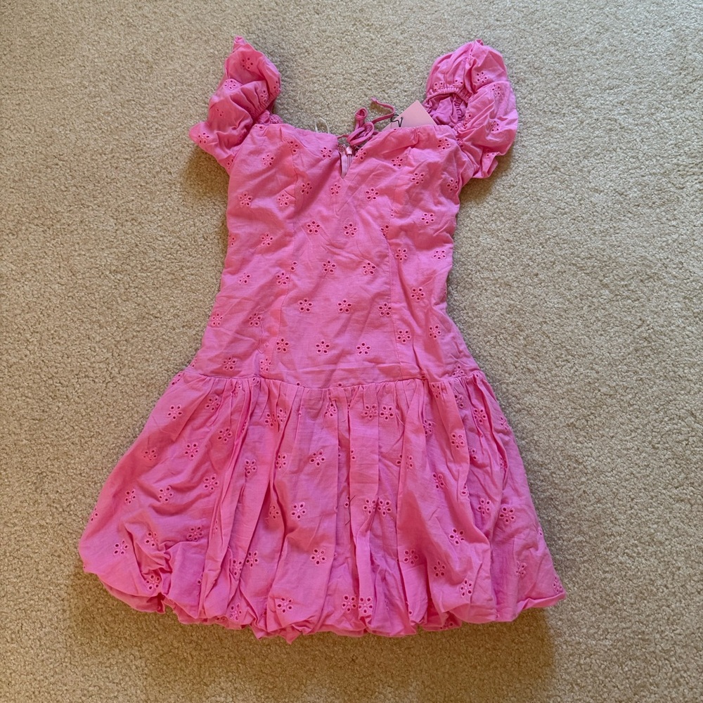 Pink mini bubble dress